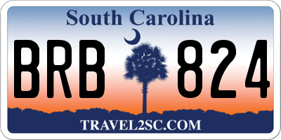 SC license plate BRB824