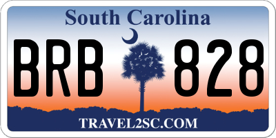 SC license plate BRB828