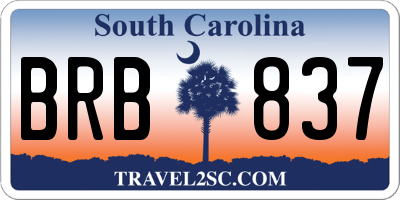 SC license plate BRB837