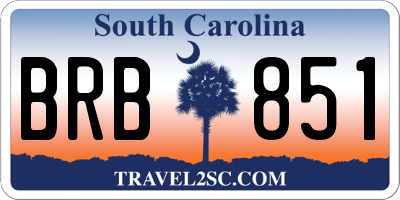 SC license plate BRB851