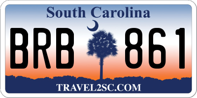 SC license plate BRB861