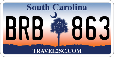 SC license plate BRB863