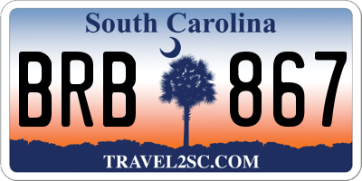 SC license plate BRB867