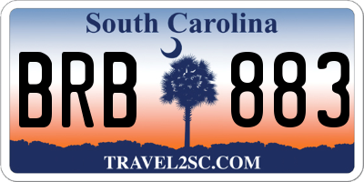 SC license plate BRB883
