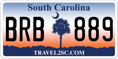 SC license plate BRB889