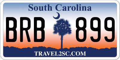 SC license plate BRB899