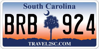 SC license plate BRB924