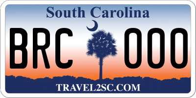 SC license plate BRC000