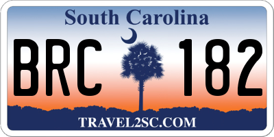 SC license plate BRC182