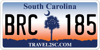 SC license plate BRC185