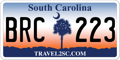 SC license plate BRC223