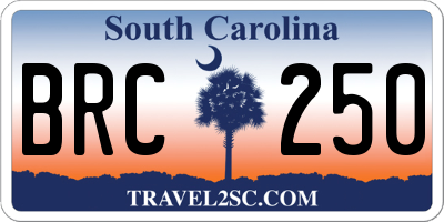 SC license plate BRC250