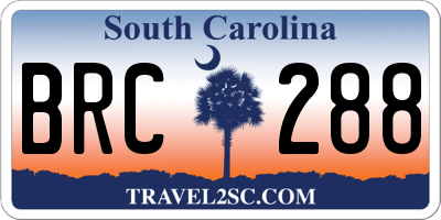 SC license plate BRC288