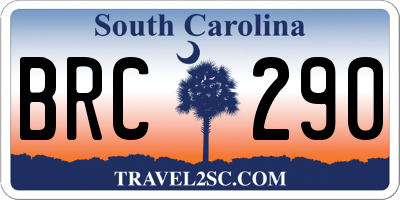 SC license plate BRC290