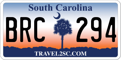 SC license plate BRC294