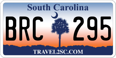 SC license plate BRC295