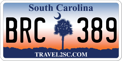 SC license plate BRC389