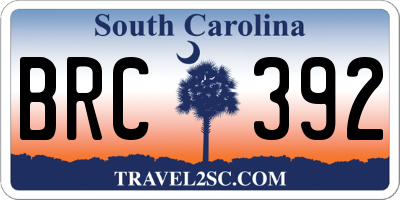 SC license plate BRC392