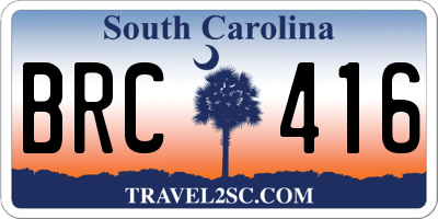 SC license plate BRC416