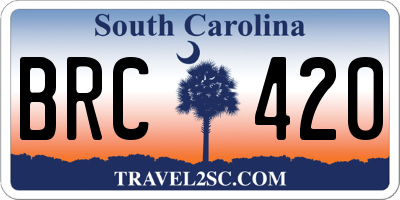 SC license plate BRC420