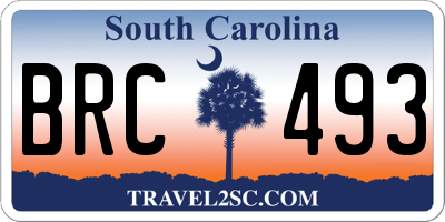 SC license plate BRC493