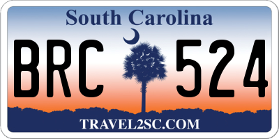 SC license plate BRC524