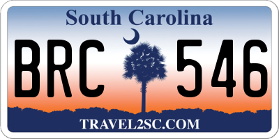 SC license plate BRC546