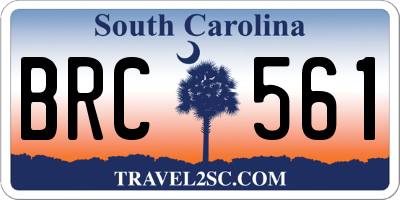 SC license plate BRC561