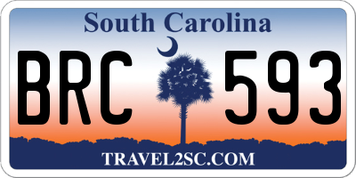 SC license plate BRC593