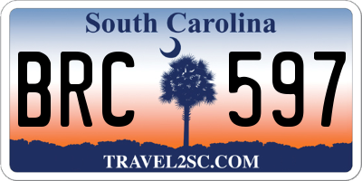 SC license plate BRC597