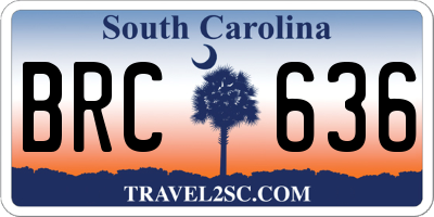 SC license plate BRC636