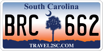 SC license plate BRC662