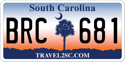 SC license plate BRC681