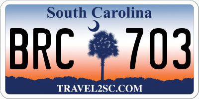 SC license plate BRC703