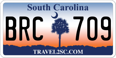 SC license plate BRC709
