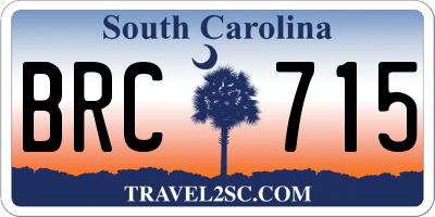 SC license plate BRC715