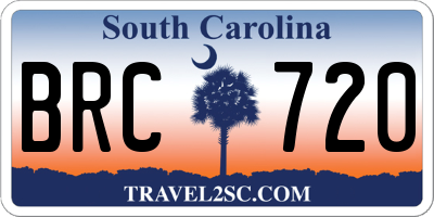 SC license plate BRC720