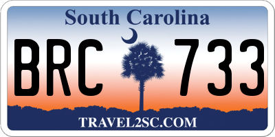 SC license plate BRC733