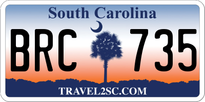 SC license plate BRC735