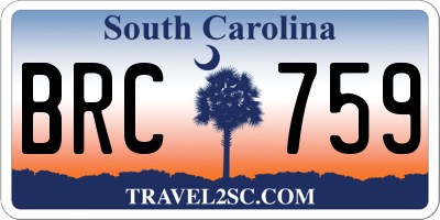 SC license plate BRC759