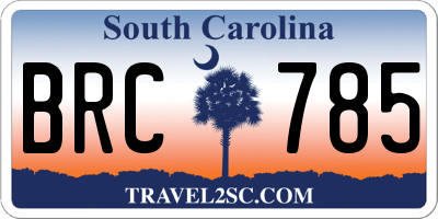 SC license plate BRC785