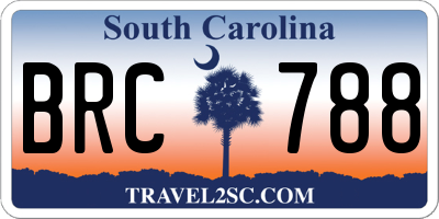 SC license plate BRC788