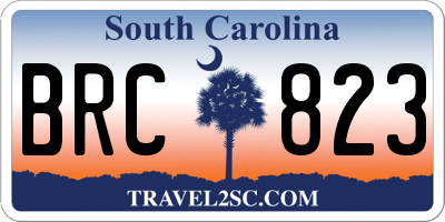 SC license plate BRC823