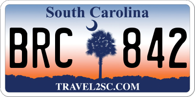 SC license plate BRC842