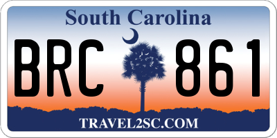 SC license plate BRC861