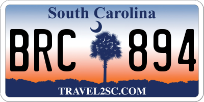 SC license plate BRC894
