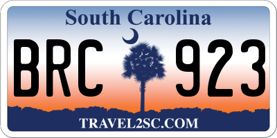 SC license plate BRC923