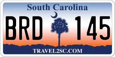 SC license plate BRD145