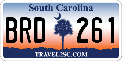 SC license plate BRD261