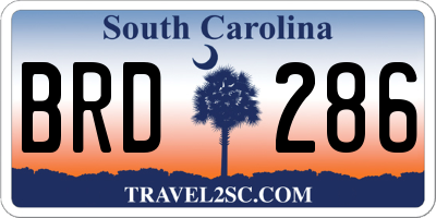 SC license plate BRD286